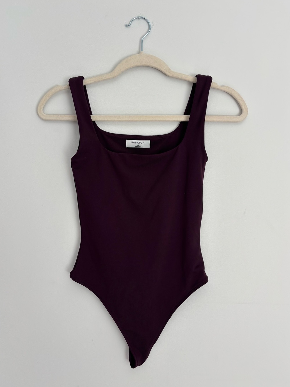 Babaton Women’s Deep Plum Scoop Neck One-Piece Bodysuit